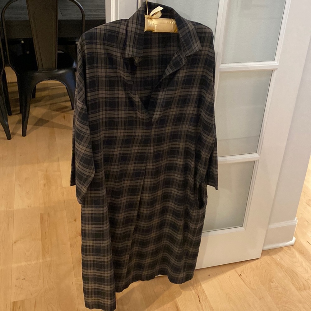 Vince plaid shirt dress